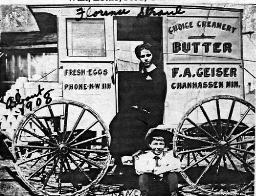 Clarence & Florence (Strand) Geiser's Delivery Wagon - circa 1908