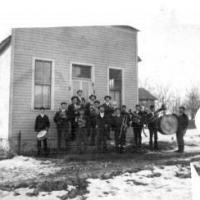 Chanhassen band in front of village hall - 1915