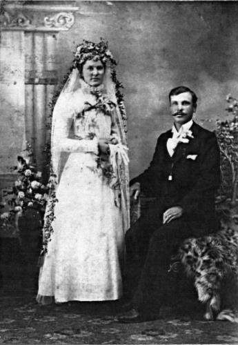 Henry L. & Rose (Geiser) Kelm's wedding portrait - July 19, 1898