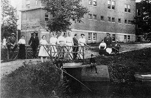 Small bridge over falls at Mudcura - circa unknown