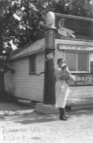 Margaret (Way) Leach at Leach's Resort on Lake Minnewashta circa 1924-1925