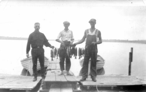 Mr. Rudberg, Irving Rudberg and DeLoy Leach (owner of Leach's Resort)