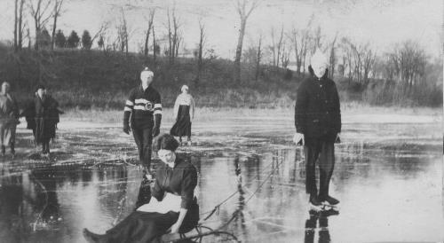 Ice skating on Lake Minnewashta - 1890's