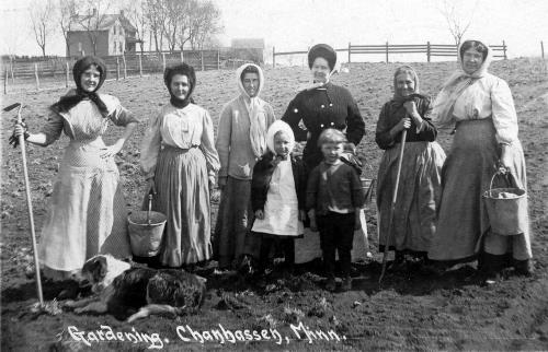 Gardening, Chanhassen Minn postcard - circa unnknown