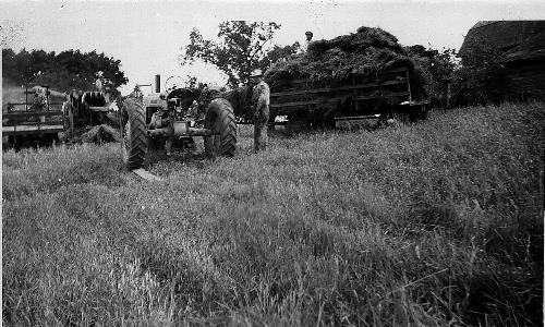 Threshing on William Bongard farm - 1947