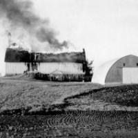 Barn fire at Harold & Leona Kerber's farm -  August 25, 1964