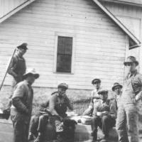 Taking a break from filling silo - 1943