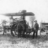 Warner Scott thrashing on farm near Lake Minnewashta - circa unknown