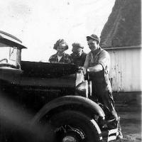 Joan Van Sloun from Chaska with her Model A Ford. circa 1945